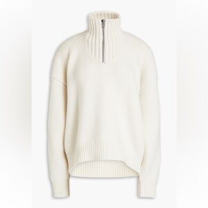 ALEXANDER WANG Wool-blend half-zip sweater in XS (White/Cream)